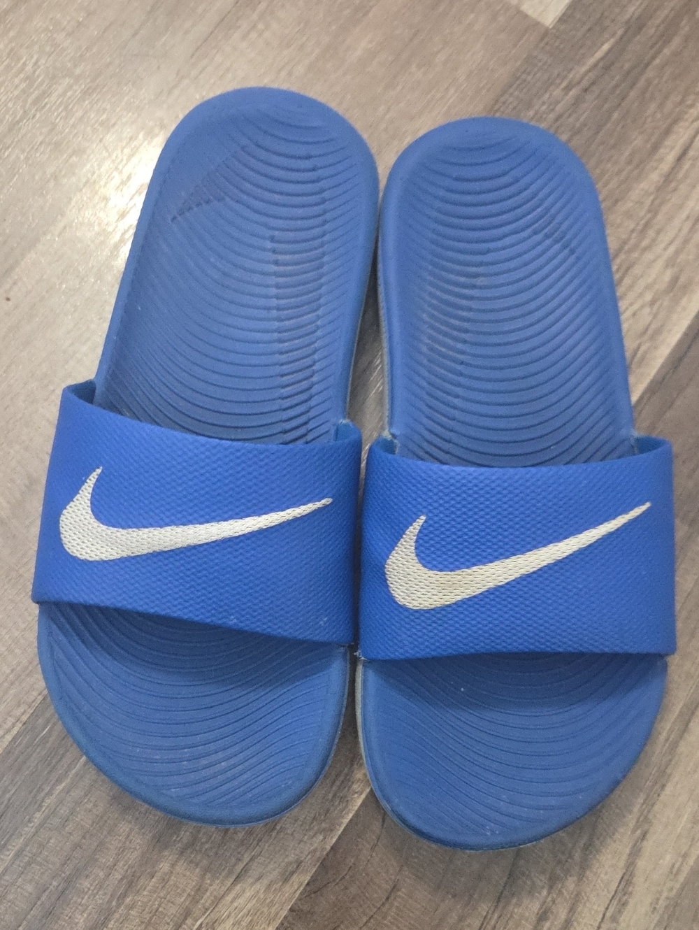 Nike Royal Blue Slide Sandals with White Swoosh Size 13